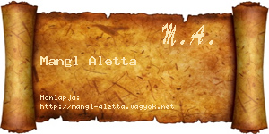 Mangl Aletta névjegykártya
